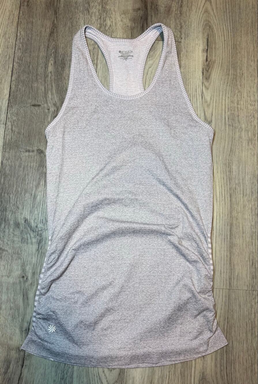 Athleta Gray Racerback Ruched Athletic Tank Top Womens Small